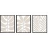 imageHAUS AND HUES Abstract Art Wall Decor  Set of 3 Abstract Wall Art for Living Room Blue Posters Geometric Wall Art Abstract Room Posters Aesthetic Colorful Wall Art Black Frame 24x36Beige Leaves