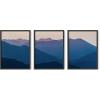 imageHAUS AND HUES Abstract Art Wall Decor  Set of 3 Abstract Wall Art for Living Room Blue Posters Geometric Wall Art Abstract Room Posters Aesthetic Colorful Wall Art Black Frame 24x36Mountain Landscape
