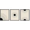 imageHAUS AND HUES Abstract Art Wall Decor  Set of 3 Abstract Wall Art for Living Room Blue Posters Geometric Wall Art Abstract Room Posters Aesthetic Colorful Wall Art Black Frame 24x36Black Sun Rays