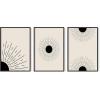 imageHAUS AND HUES Abstract Art Wall Decor  Set of 3 Abstract Wall Art for Living Room Blue Posters Geometric Wall Art Abstract Room Posters Aesthetic Colorful Wall Art Black Frame 24x36Black Sun Rays