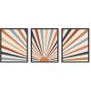 imageHAUS AND HUES Abstract Art Wall Decor  Set of 3 Abstract Wall Art for Living Room Blue Posters Geometric Wall Art Abstract Room Posters Aesthetic Colorful Wall Art Black Frame 24x36Retro Sun Rays