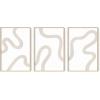 imageHAUS AND HUES Abstract Art Wall Decor  Set of 3 Abstract Wall Art for Living Room Blue Posters Geometric Wall Art Abstract Room Posters Aesthetic Colorful Wall Art Black Frame 24x36Squiggles Beige