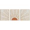 imageHAUS AND HUES Abstract Art Wall Decor  Set of 3 Abstract Wall Art for Living Room Blue Posters Geometric Wall Art Abstract Room Posters Aesthetic Colorful Wall Art Black Frame 24x36Thin Sun Rays