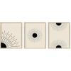 imageHAUS AND HUES Abstract Art Wall Decor  Set of 3 Abstract Wall Art for Living Room Blue Posters Geometric Wall Art Abstract Room Posters Aesthetic Colorful Wall Art Black Frame 24x36Black Sun Rays