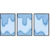 imageHAUS AND HUES Abstract Art Wall Decor  Set of 3 Abstract Wall Art for Living Room Blue Posters Geometric Wall Art Abstract Room Posters Aesthetic Colorful Wall Art Black Frame 24x36Color Drip