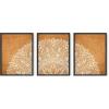 imageHAUS AND HUES Abstract Art Wall Decor  Set of 3 Abstract Wall Art for Living Room Blue Posters Geometric Wall Art Abstract Room Posters Aesthetic Colorful Wall Art Black Frame 24x36Tan Mandala