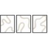 imageHAUS AND HUES Abstract Art Wall Decor  Set of 3 Abstract Wall Art for Living Room Blue Posters Geometric Wall Art Abstract Room Posters Aesthetic Colorful Wall Art Black Frame 24x36Squiggles Beige