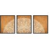imageHAUS AND HUES Abstract Art Wall Decor  Set of 3 Abstract Wall Art for Living Room Blue Posters Geometric Wall Art Abstract Room Posters Aesthetic Colorful Wall Art Black Frame 24x36Tan Mandala