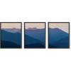 imageHAUS AND HUES Abstract Art Wall Decor  Set of 3 Abstract Wall Art for Living Room Blue Posters Geometric Wall Art Abstract Room Posters Aesthetic Colorful Wall Art Black Frame 24x36Mountain Landscape