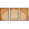 imageHAUS AND HUES Abstract Art Wall Decor  Set of 3 Abstract Wall Art for Living Room Blue Posters Geometric Wall Art Abstract Room Posters Aesthetic Colorful Wall Art Black Frame 24x36Tan Mandala