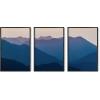 imageHAUS AND HUES Abstract Art Wall Decor  Set of 3 Abstract Wall Art for Living Room Blue Posters Geometric Wall Art Abstract Room Posters Aesthetic Colorful Wall Art Black Frame 24x36Mountain Landscape