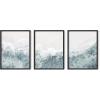 imageHAUS AND HUES Abstract Art Wall Decor  Set of 3 Abstract Wall Art for Living Room Blue Posters Geometric Wall Art Abstract Room Posters Aesthetic Colorful Wall Art Black Frame 24x36Ocean