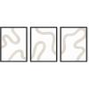 imageHAUS AND HUES Abstract Art Wall Decor  Set of 3 Abstract Wall Art for Living Room Blue Posters Geometric Wall Art Abstract Room Posters Aesthetic Colorful Wall Art Black Frame 24x36Squiggles Beige