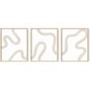 imageHAUS AND HUES Abstract Art Wall Decor  Set of 3 Abstract Wall Art for Living Room Blue Posters Geometric Wall Art Abstract Room Posters Aesthetic Colorful Wall Art Black Frame 24x36Squiggles Beige