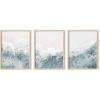 imageHAUS AND HUES Abstract Art Wall Decor  Set of 3 Abstract Wall Art for Living Room Blue Posters Geometric Wall Art Abstract Room Posters Aesthetic Colorful Wall Art Black Frame 24x36Ocean