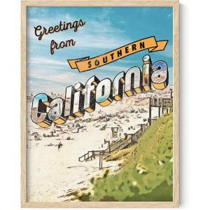 image:imageHAUS AND HUES Flamingo Wall Art  Tropical Flamingo Poster Coastal Beach Print Peach Pink Art for Bathroom or Bedroom Unframed 24x36Greetings from Socal