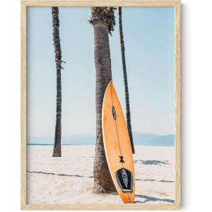 image:imageHAUS AND HUES Flamingo Wall Art  Tropical Flamingo Poster Coastal Beach Print Peach Pink Art for Bathroom or Bedroom Unframed 24x36Peach Surfboard