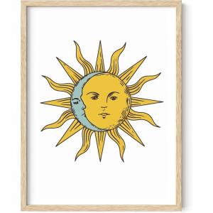 image:imageHAUS AND HUES Chakra Poster  Spiritual Wall Art Zen Decor Meditation Poster 7 Chakras Chart Black Frame 16x20Psychedelic Sun