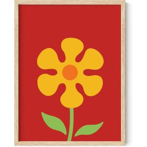 image:imageHAUS AND HUES Chakra Poster  Spiritual Wall Art Zen Decor Meditation Poster 7 Chakras Chart Black Frame 16x20Red Flower