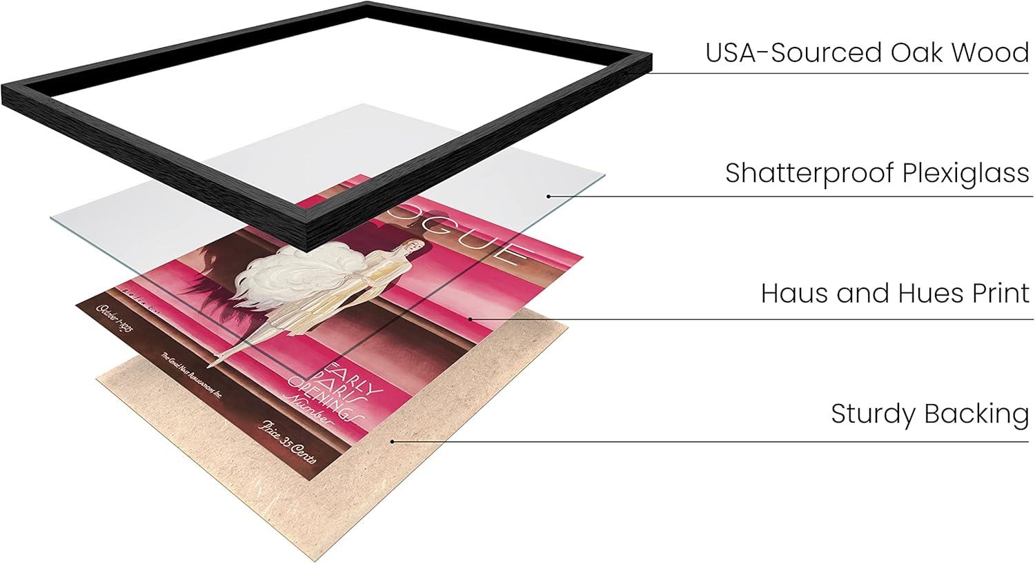image:imageHAUS AND HUES Fashion Wall Art Print  Set of 3 Pink Pictures Wall Decor Fashion Magazine Framed Wall Art Fashion Vintage Wall Decor Vintage Poster Pink Wall Art Black Framed 24x36