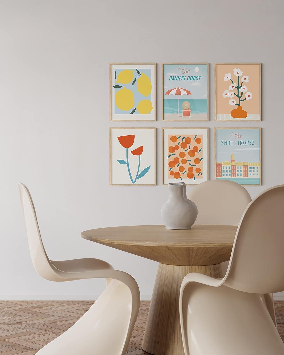 image:imageHAUS AND HUES Travel Wall Art  Italy Travel Posters Europe Wall Flower Pictures Vintage Framed Posters Peach Wall Decor Flower Prints Amalfi Poster Framed Beige 8x10Travel Gallery