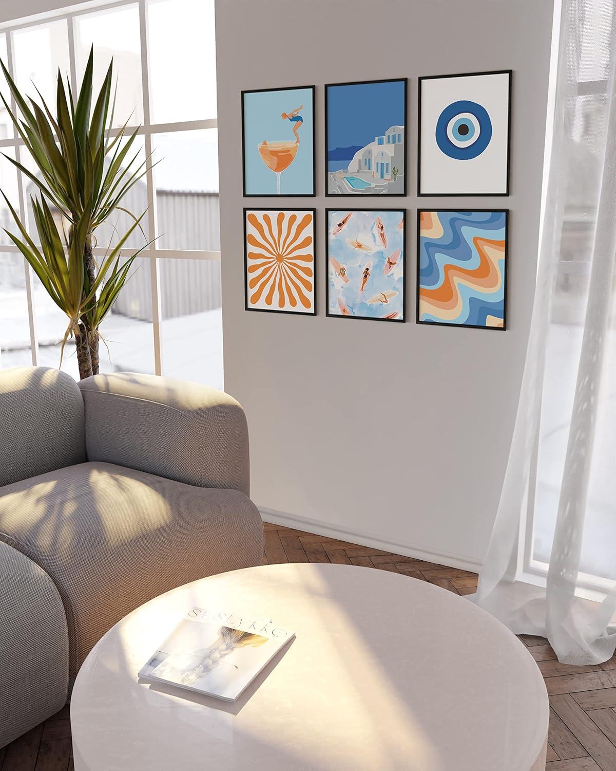 image:imageHAUS AND HUES Travel Wall Art  Italy Travel Posters Europe Wall Flower Pictures Vintage Framed Posters Peach Wall Decor Flower Prints Amalfi Poster Framed Beige 8x10Summer Gallery