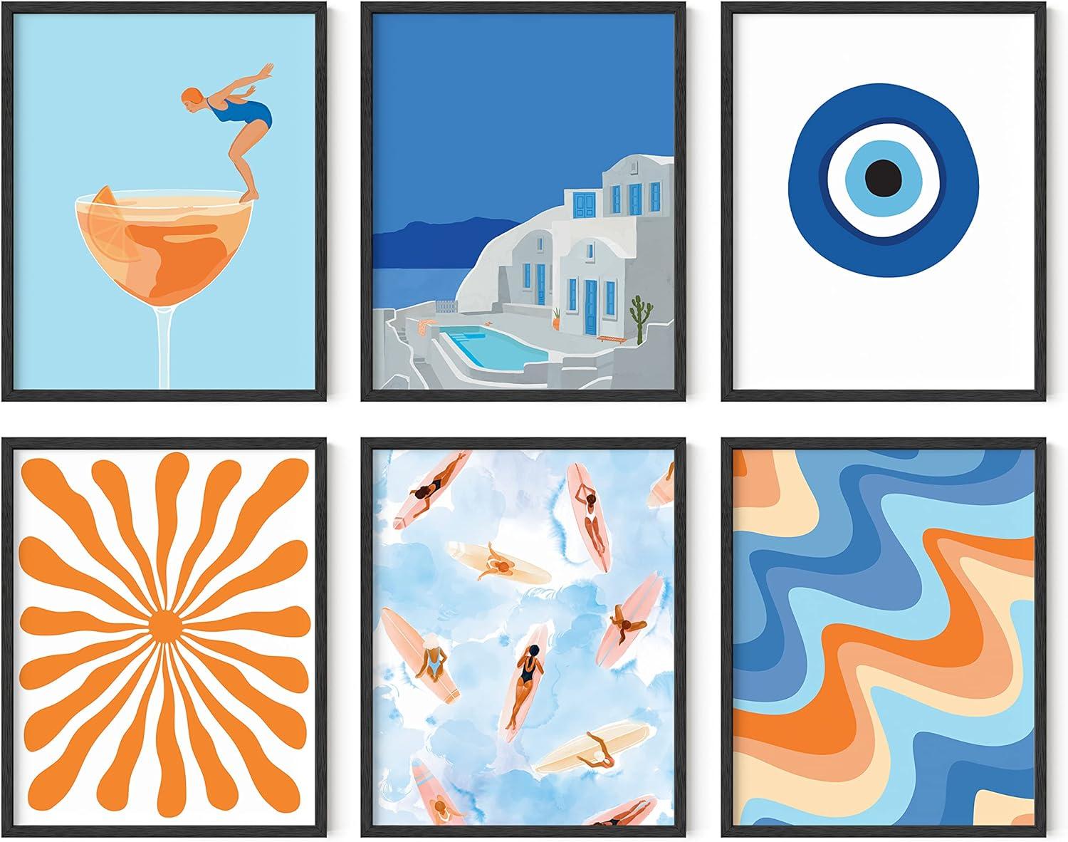 image:imageHAUS AND HUES Travel Wall Art  Italy Travel Posters Europe Wall Flower Pictures Vintage Framed Posters Peach Wall Decor Flower Prints Amalfi Poster Framed Beige 8x10Summer Gallery