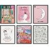 image:imageHAUS AND HUES Abstract Wall Art with Frame  Set of 6 Colorful Geometric Prints Famous Artist Paintings Hilma af Klint Gallery Wall Set 11x14 Black FramePink Classics