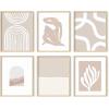 image:imageHAUS AND HUES Abstract Wall Art with Frame  Set of 6 Colorful Geometric Prints Famous Artist Paintings Hilma af Klint Gallery Wall Set 11x14 Black FrameBeige Boho Matisse