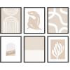 image:imageHAUS AND HUES Abstract Wall Art with Frame  Set of 6 Colorful Geometric Prints Famous Artist Paintings Hilma af Klint Gallery Wall Set 11x14 Black FrameBeige Boho Matisse