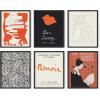 image:imageHAUS AND HUES Abstract Wall Art with Frame  Set of 6 Colorful Geometric Prints Famous Artist Paintings Hilma af Klint Gallery Wall Set 11x14 Black FrameBlack  Red Gallery