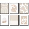 image:imageHAUS AND HUES Abstract Wall Art with Frame  Set of 6 Colorful Geometric Prints Famous Artist Paintings Hilma af Klint Gallery Wall Set 11x14 Black FrameBeige Boho Matisse
