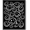 image:imageHAUS AND HUES Black Michelangelo Gum Poster  Stylish Aesthetic Wall Art Bold Dark Decor for Bedroom Living Room or Office Perfect for Modern and Edgy Spaces Black Frame 24x36Black Smileys