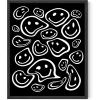 image:imageHAUS AND HUES Black Michelangelo Gum Poster  Stylish Aesthetic Wall Art Bold Dark Decor for Bedroom Living Room or Office Perfect for Modern and Edgy Spaces Black Frame 24x36Black Smileys