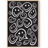image:imageHAUS AND HUES Black Michelangelo Gum Poster  Stylish Aesthetic Wall Art Bold Dark Decor for Bedroom Living Room or Office Perfect for Modern and Edgy Spaces Black Frame 24x36Black Smileys