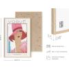 image:imageHAUS AND HUES Fashion Wall Art Print  Set of 3 Pink Pictures Wall Decor Fashion Magazine Framed Wall Art Fashion Vintage Wall Decor Vintage Poster Pink Wall Art Beige Framed 24x36