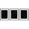 image:imageHAUS AND HUES Fashion Wall Art Set  Glam Purple Decor Designer Aesthetic Prints for Bedroom Beige Frame 24x36 Set of 3Black Line Art