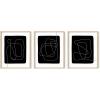 image:imageHAUS AND HUES Fashion Wall Art Set  Glam Purple Decor Designer Aesthetic Prints for Bedroom Beige Frame 24x36 Set of 3Black Line Art
