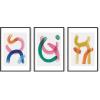 image:imageHAUS AND HUES Fashion Wall Art Set  Glam Purple Decor Designer Aesthetic Prints for Bedroom Beige Frame 24x36 Set of 3Bright Abstract