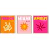 image:imageHAUS AND HUES Fashion Wall Art Set  Glam Purple Decor Designer Aesthetic Prints for Bedroom Beige Frame 24x36 Set of 3Bright City