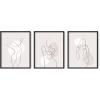 image:imageHAUS AND HUES Fashion Wall Art Set  Glam Purple Decor Designer Aesthetic Prints for Bedroom Beige Frame 24x36 Set of 3Gray Line Art