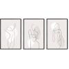 image:imageHAUS AND HUES Fashion Wall Art Set  Glam Purple Decor Designer Aesthetic Prints for Bedroom Beige Frame 24x36 Set of 3Gray Line Art