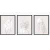 image:imageHAUS AND HUES Fashion Wall Art Set  Glam Purple Decor Designer Aesthetic Prints for Bedroom Beige Frame 24x36 Set of 3Gray Line Art