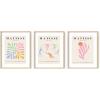 image:imageHAUS AND HUES Fashion Wall Art Set  Glam Purple Decor Designer Aesthetic Prints for Bedroom Beige Frame 24x36 Set of 3Pastel Matisse