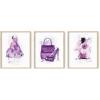 image:imageHAUS AND HUES Fashion Wall Art Set  Glam Purple Decor Designer Aesthetic Prints for Bedroom Beige Frame 24x36 Set of 3Purple Glam Watercolor