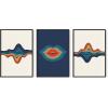 image:imageHAUS AND HUES Fashion Wall Art Set  Glam Purple Decor Designer Aesthetic Prints for Bedroom Beige Frame 24x36 Set of 3Retro Layered Lips