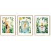 image:imageHAUS AND HUES Fashion Wall Art Set  Glam Purple Decor Designer Aesthetic Prints for Bedroom Beige Frame 24x36 Set of 3Tropical Bohemian Watercolor
