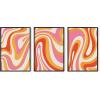 image:imageHAUS AND HUES Fashion Wall Art Set  Glam Purple Decor Designer Aesthetic Prints for Bedroom Beige Frame 24x36 Set of 3Wavy
