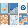 image:imageHAUS AND HUES Travel Wall Art  Italy Travel Posters Europe Wall Flower Pictures Vintage Framed Posters Peach Wall Decor Flower Prints Amalfi Poster Framed Beige 8x10Summer Gallery