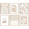 image:imageHAUS AND HUES Abstract Wall Art with Frame  Set of 6 Colorful Geometric Prints Famous Artist Paintings Hilma af Klint Gallery Wall Set 11x14 Black FrameBeige Boho Matisse